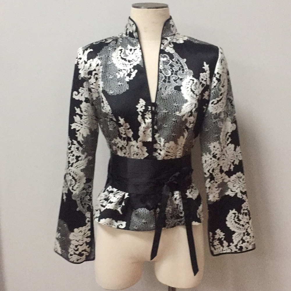 JS Collection - Printed Silk Kimono Jacket
